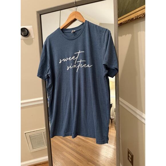 Unbranded Tops - 16th Birthday Sweet Sixteen 16 Customized Gift Unisex T-Shirt XL Blue